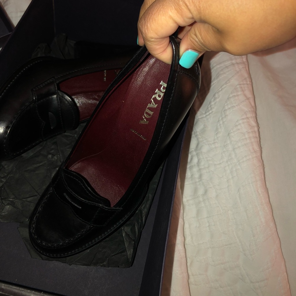 Prada high heel loafers